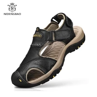 summer mens sandals breathable leather outdoor sandals luxury mens summer casual shoes men slippers beach sandals hot sale