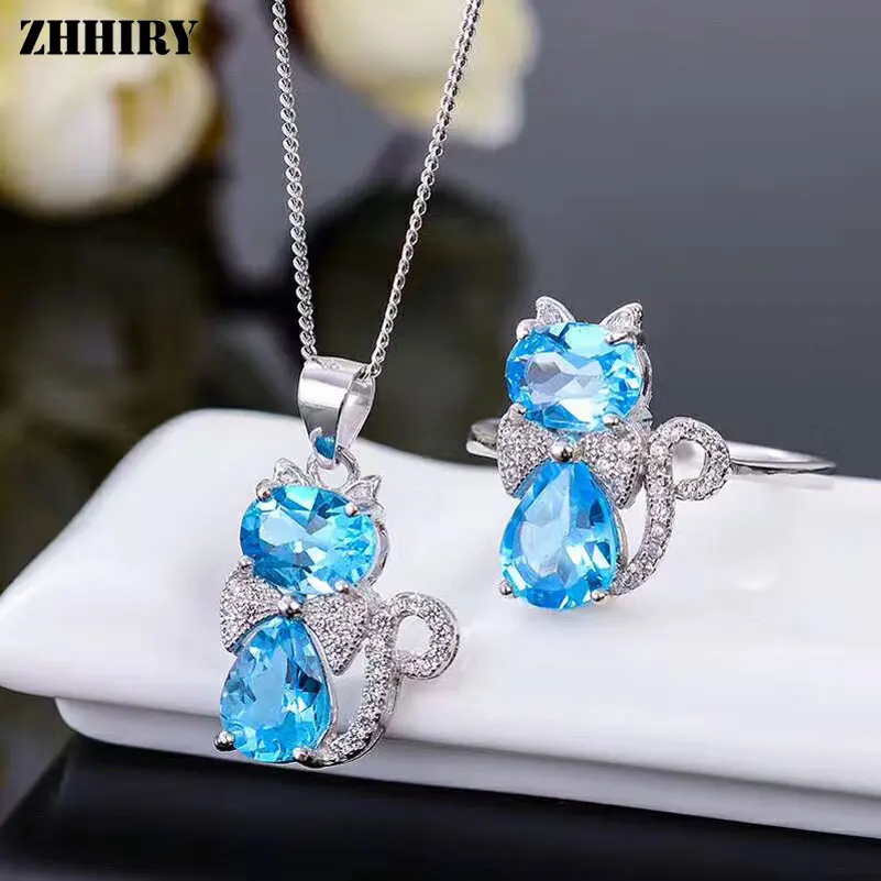 Женский ювелирный комплект из колье и серёг серебра 925 пробы|jewelry sets|pendants for womenfine
