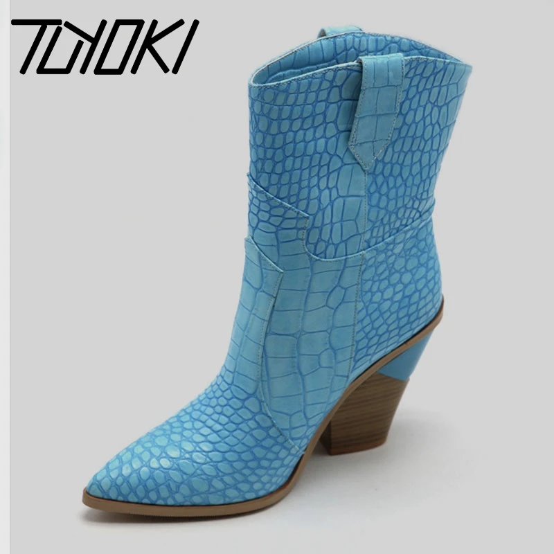 Tuyoki Размеры 33 46 Zapatos Mujer Женская обувь на высоком каблуке Осенне зимние полусапоги