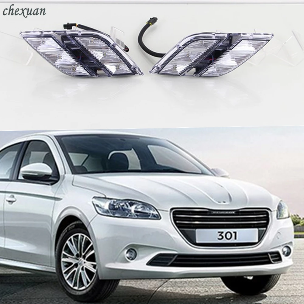 CSCSNL 1 пара 12v ABS светодиодный для Peugeot 301 2014 2015 DRL Габаритные огни колпак