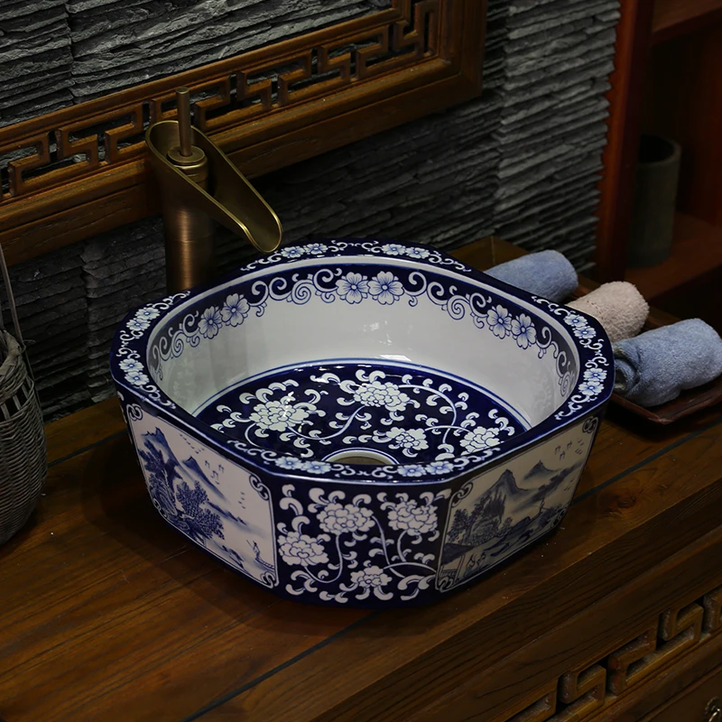 Сценическая раковина jingdezhen керамическая для лица раковина|Раковины ванной| |