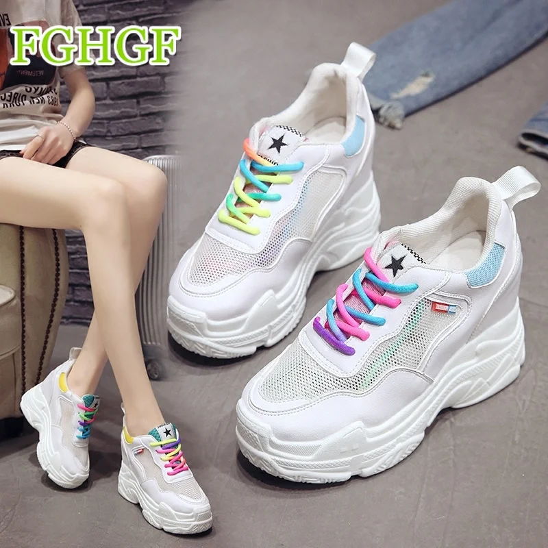 2018 г. модная женская обувь Повседневное Белая Для женщин тапки леди на платформе