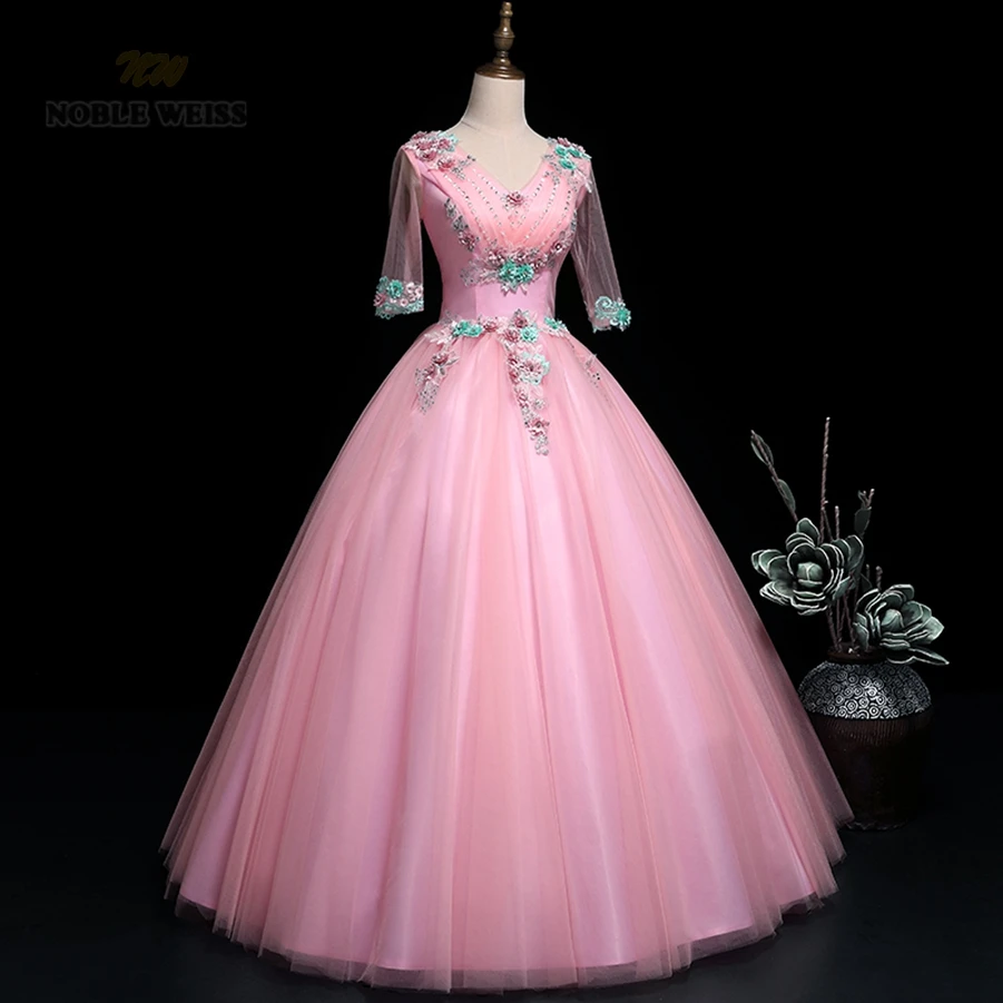 Платья для выпускного вечера с v-образным вырезом из розового тюля vestidos de festa