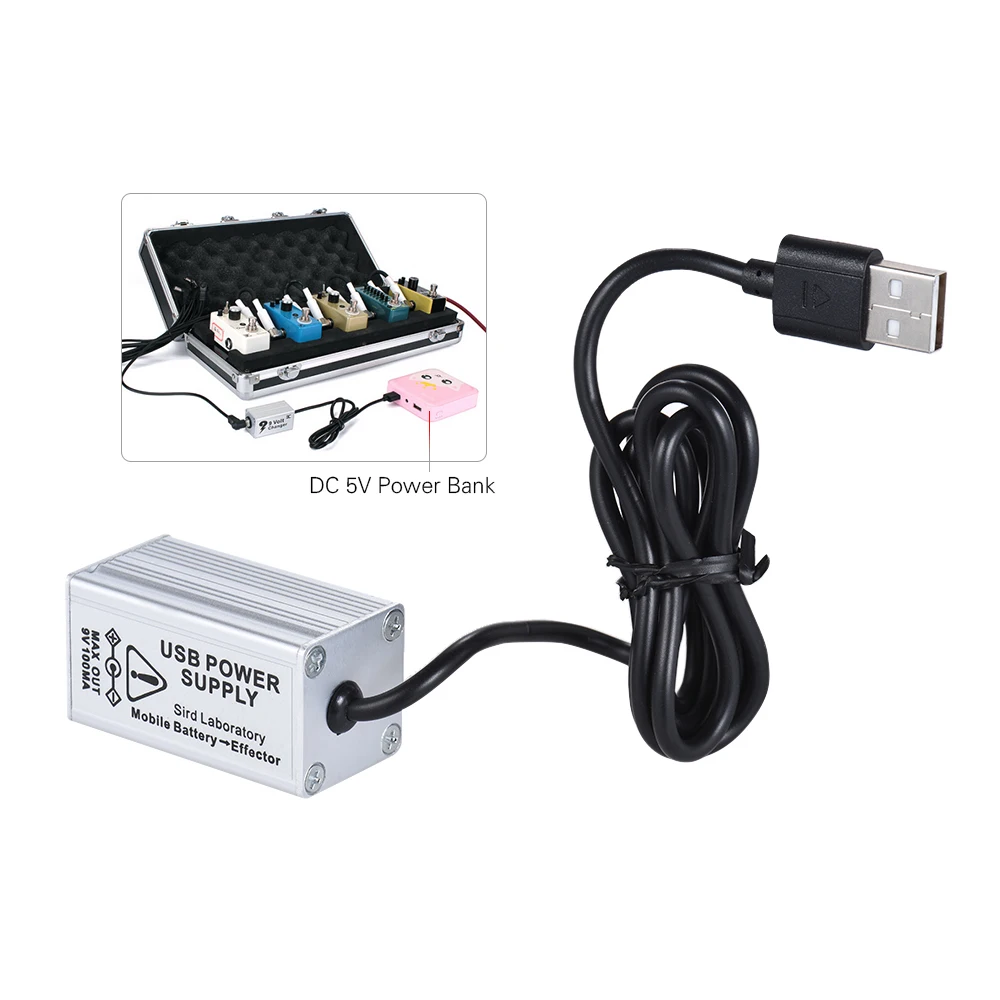 ENO EVC 1 гитары Эффект Питание Напряжение конвертер USB 5V до 9V используемый с Power Bank в