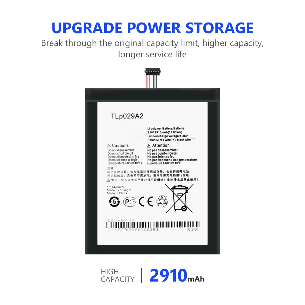 2910mAh TLp029A2 литий полимерный аккумулятор для Alcatel One Touch Idol 3 5 &quotI806 6045Y 6045K 6045F / Pop 5&quot OT