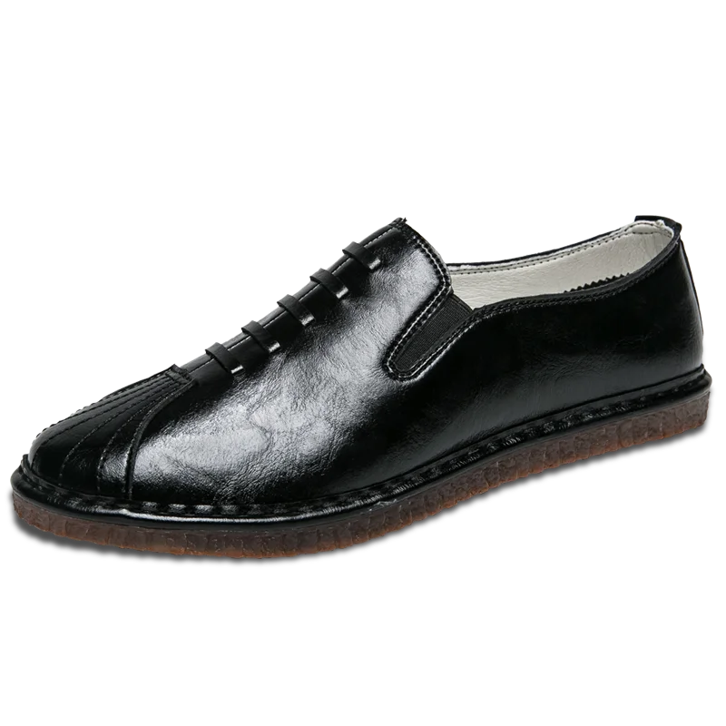SANBANG 2018 retro round summer new flat microfiber handmade leather casual shoe business breathable driving men LX5 | Обувь