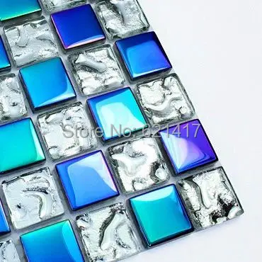 Переливающийся симфония гальваническим серебряный кристалл стеклянная мозаика