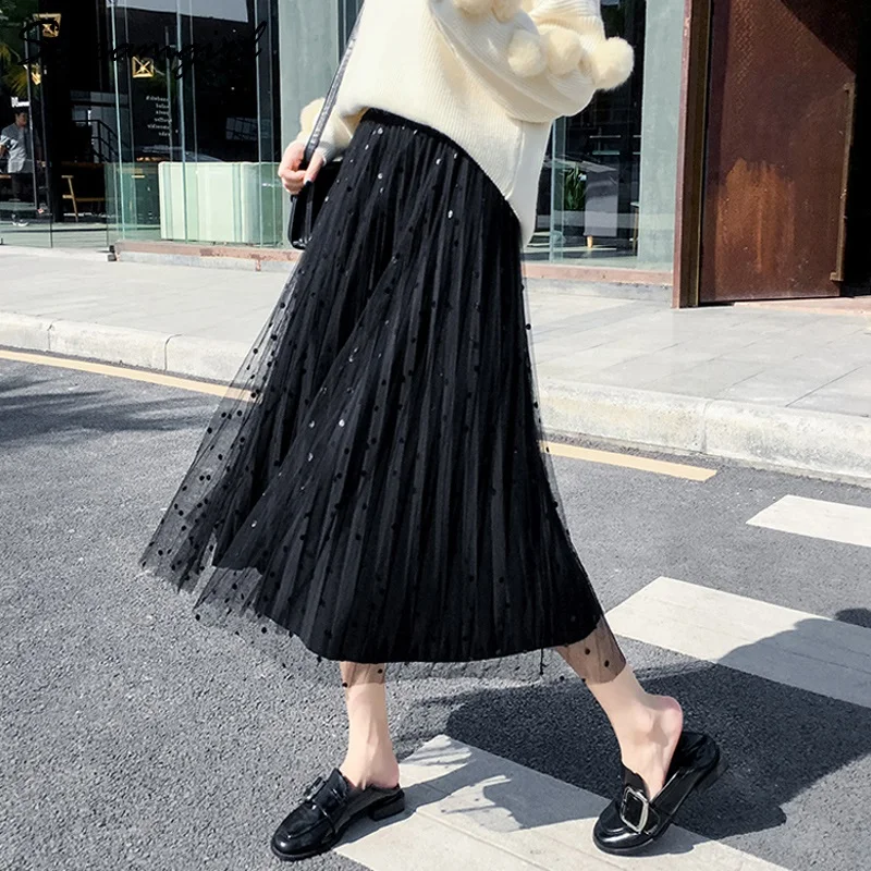 Женская плиссированная Вельветовая юбка осенне зимняя длинная средней длины с