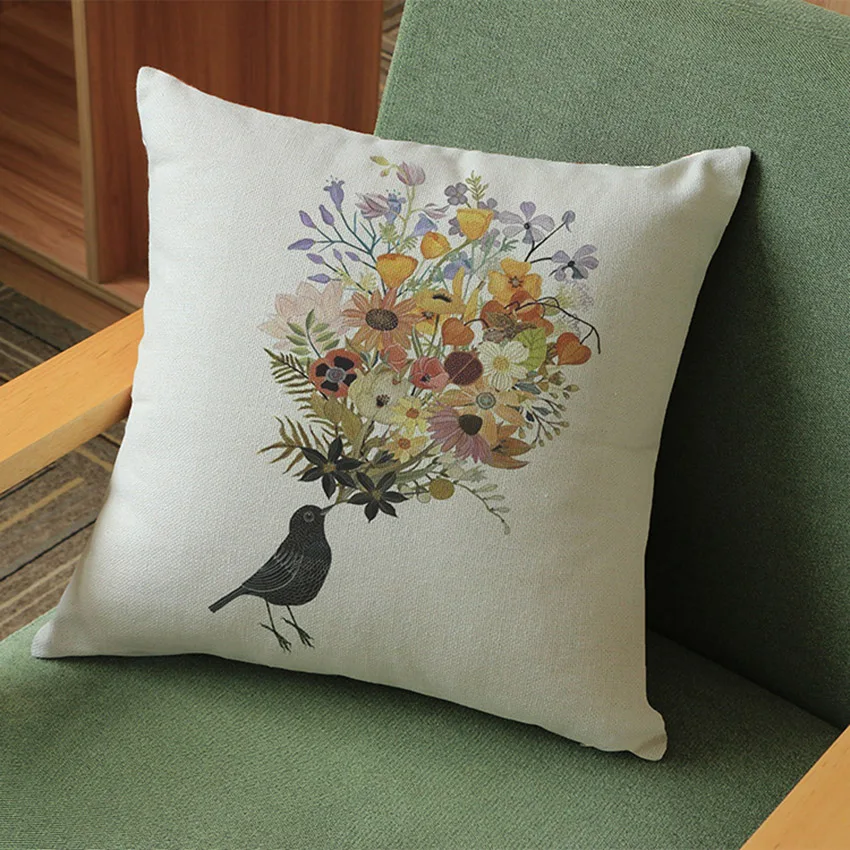 Наволочка для подушки 45 х45 см из хлопка и льна | Дом сад