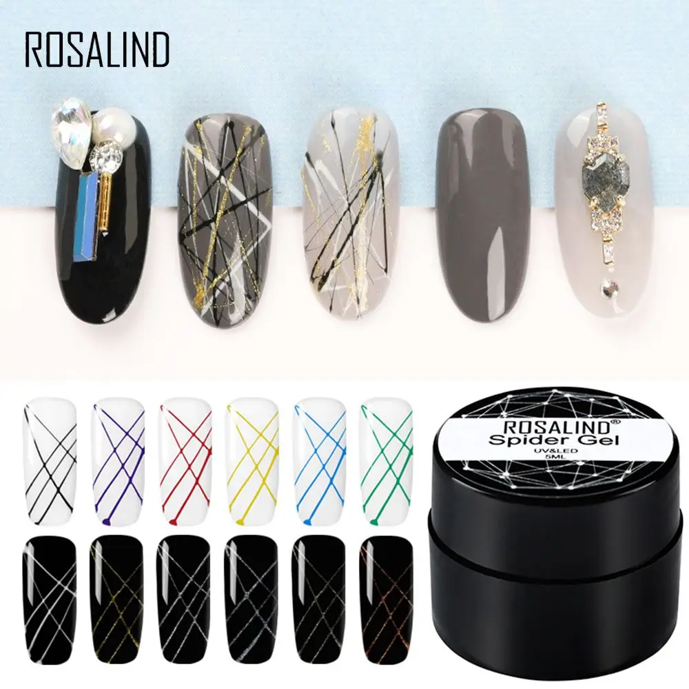 ROSALIND Spider Gel Nail Polish DIY Web Painting Creative Nail Art Line Drawing Paint Nail Gel Pulling Silk Spider Gel Lacquer