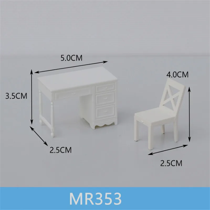 MR353 1 компл./лот весы 1:20 Пластик миниатюрная мебель стол и стул для строительства поезда Макет железной дороги декорации аксессуары - Цвет: MR353