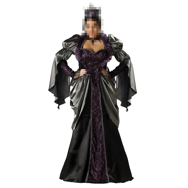 

2016 Wholesale Adult Woman Masque Female Vampire Cosplay Dresses Halloween Uniforms Gothic Witch Costumes Zombie Queen Costume