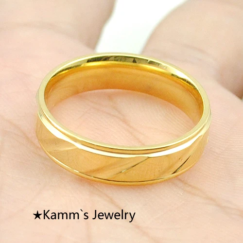 6 мм ширина модные кольца из нержавеющей стали для женщин и мужчин обручальные