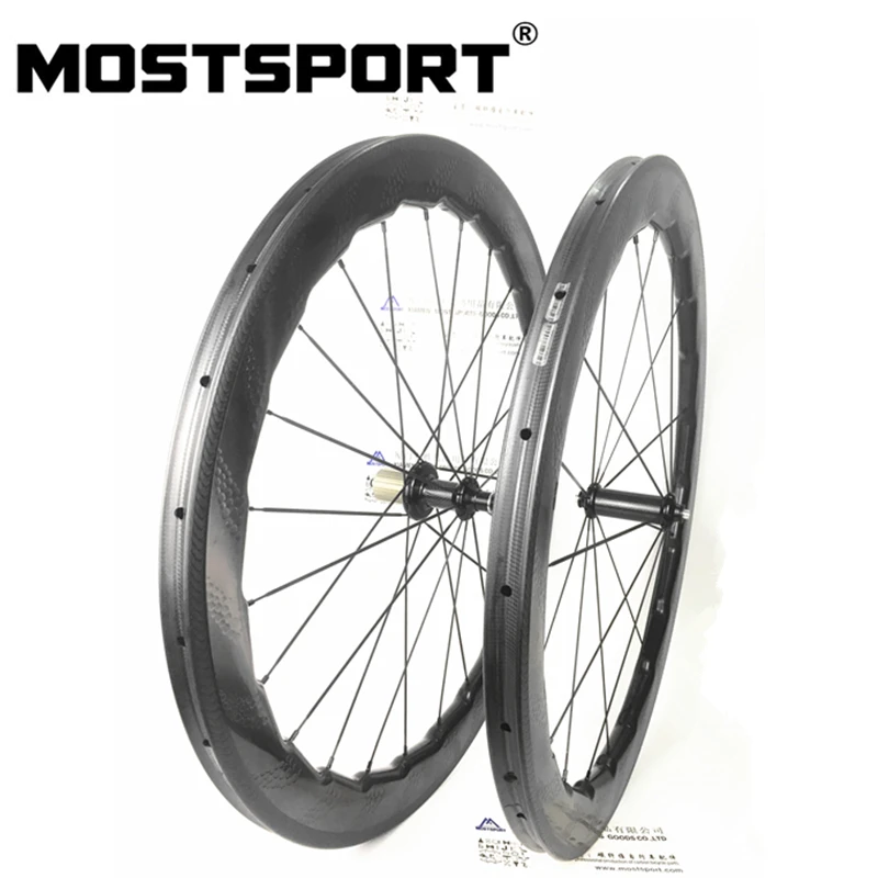 NSW454 Dimpled 58mm Tubular Carbon Wheels With Powerway R36 Hubs | Спорт и развлечения