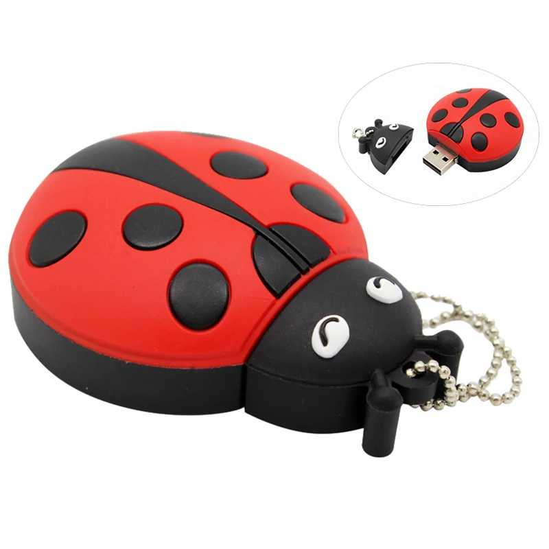 Милые Мультяшные животные божьи коровки usb мультфильмы 4 ГБ 8 16 32 64 Гб Флешка USB