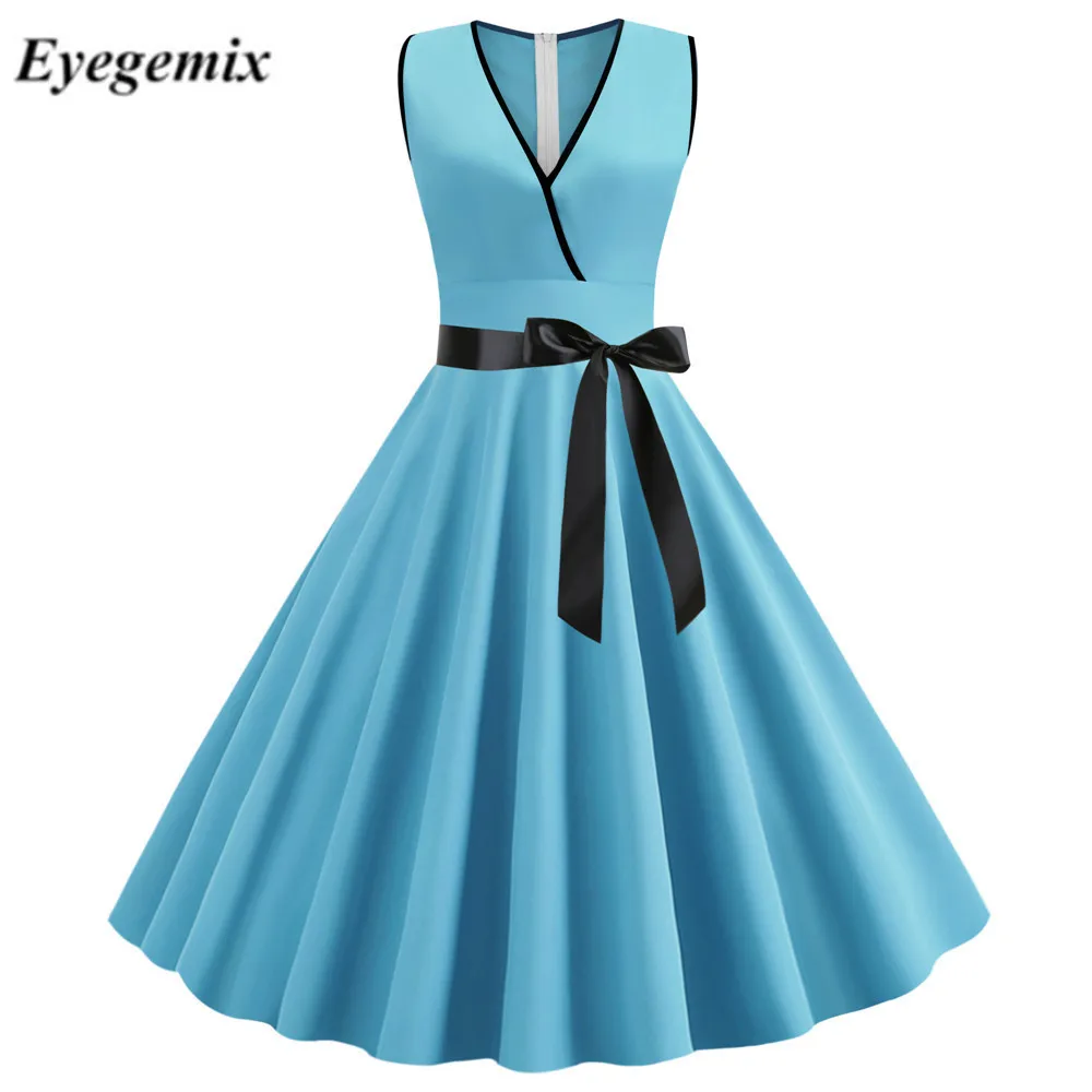 Розовое однотонное винтажное платье женское 2019 сексуальное v-образный вырез