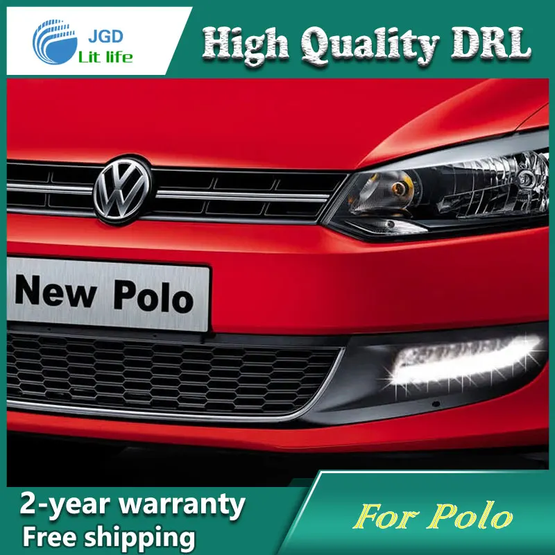 Бесплатная доставка! Дневные ходовые огни для VW Polo Светодиодные ДХО 12 В 6000 К