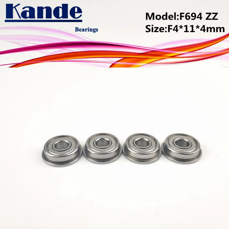 Kande подшипники F694ZZ 10 шт. ABEC-1 F694 ZZ F694-2Z миниатюрный глубокий шаровой подшипник F4 * 11*4