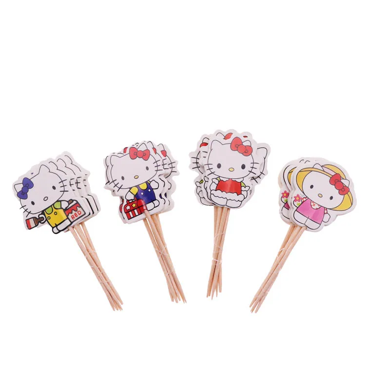 Kitty 24pcs 24 шт./украшение торта Единорог тема торт Топпер с торт десерт для свадьбы День рождения вечерние украшения Детские Вечерние - Цвет: Kitty 24pcs