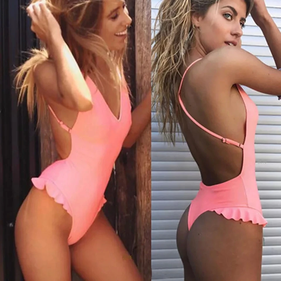 2019 женский купальник пляжный Монокини сексуальный цельный Maillot De Bain Femme купальный