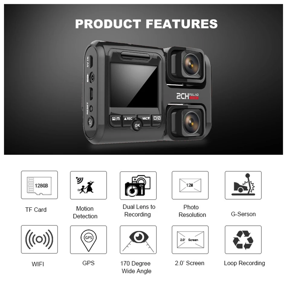 Dealcoo DVRs Автомобильная камера 4 к Dash Cam gps двойной объектив Автомобильный dvr