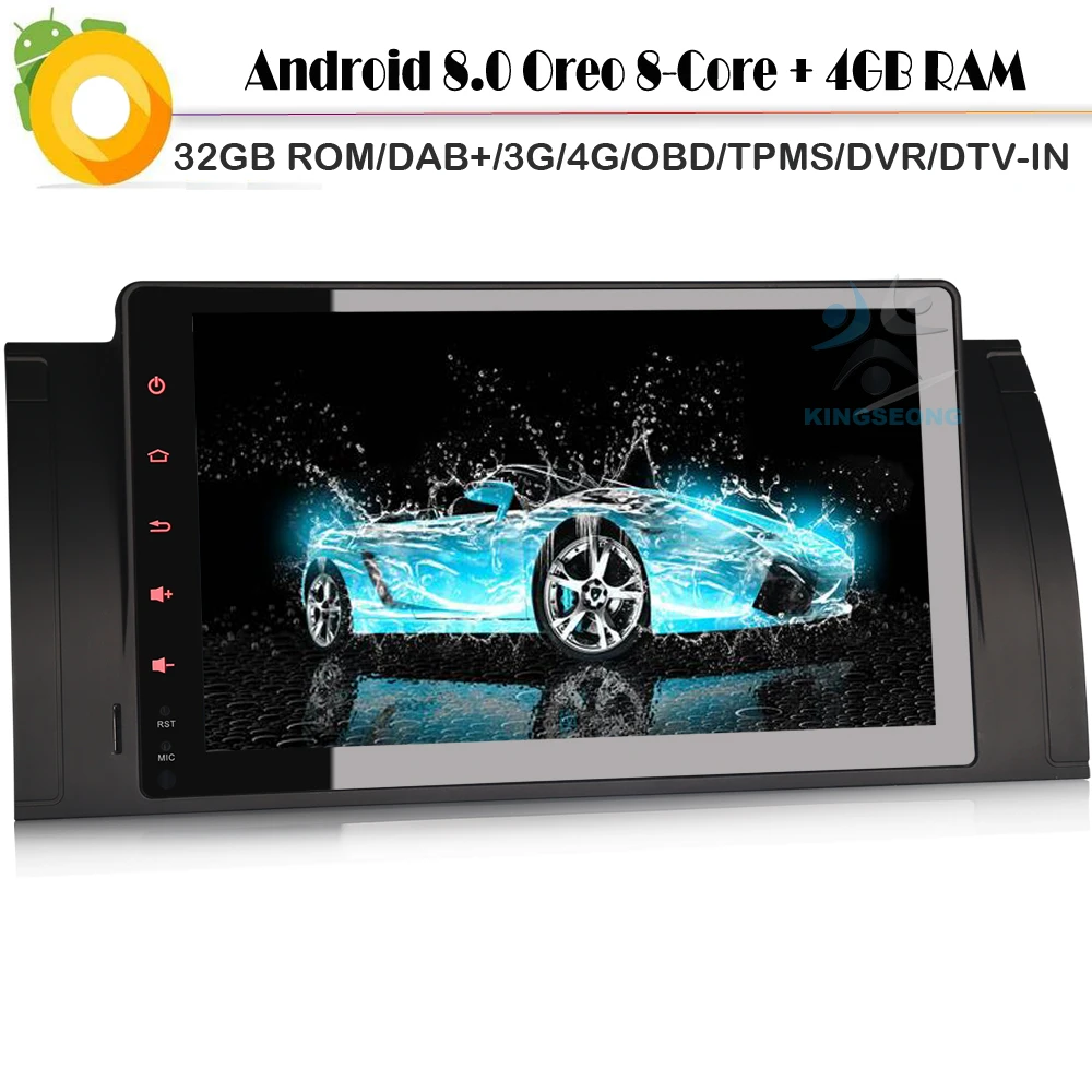 Автомагнитола 9 дюймов Android 8 0 DAB + Автомобильное Стерео GPS для BMW 5 серии E39 M5 X5 E53 WiFi 3G