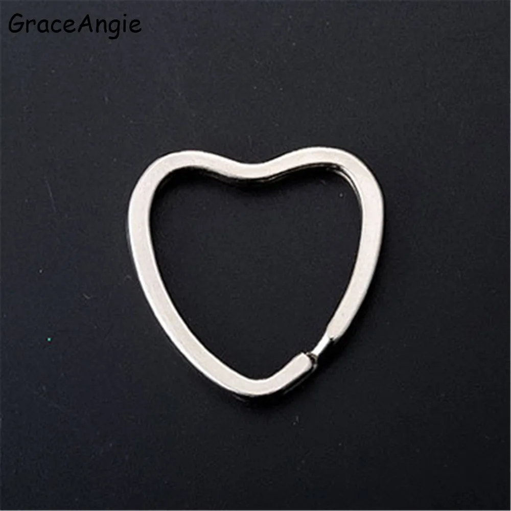 Новинка железные Цепочки Кольца Для Ключей GraceAngie 10 шт. цветные в форме сердца