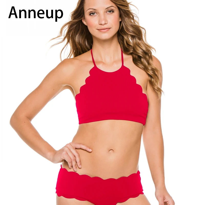 Anneup Brand 2017 Summer Bikini Set New Hot Bikinis Flat swimsuit Solid Swimwear Bathing Suit Brazilian Biquini P072 | Спорт и