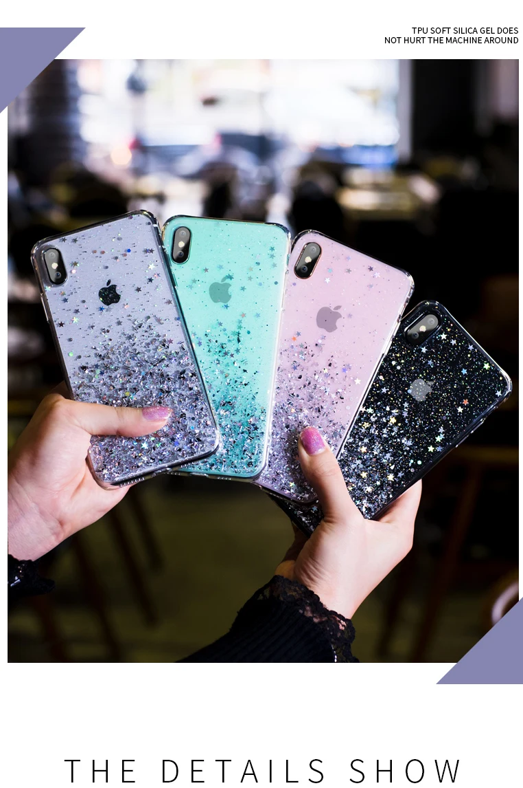 Модный Блестящий чехол для iPhone X, XR, XS, Max, силиконовый чехол с блестящими стразами для iPhone 7, 8, 6, 6S Plus, 11 Pro, Max, чехол для телефона s