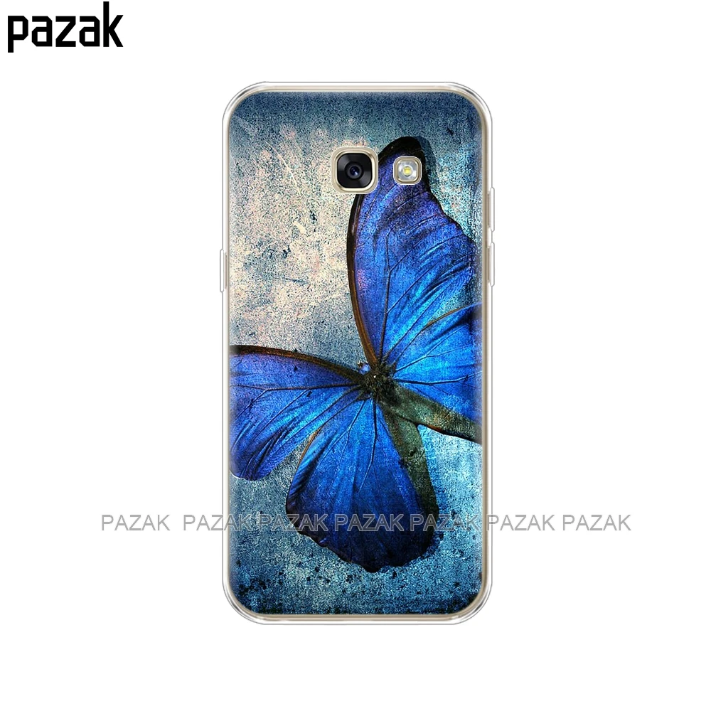 Силиконовый чехол для телефона Samsung Galaxy A6 A8 2018 A3 A310 A5 A510 A7 2016 2017 бабочка розы цветы |
