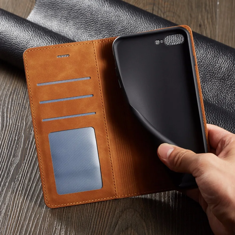 Чехол книжка из искусственной кожи с магнитной застежкой для iPhone 11 12 Pro XS Max XR 8 7