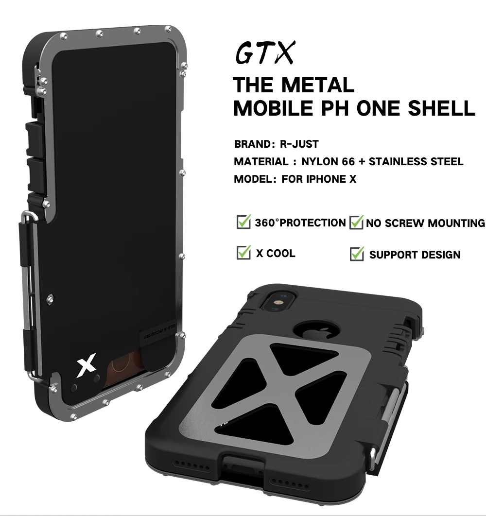 Роскошный противоударный алюминиевый чехол для iPhone X 8 7 6 6 S plus Armor King iron man, стальной флип-чехол