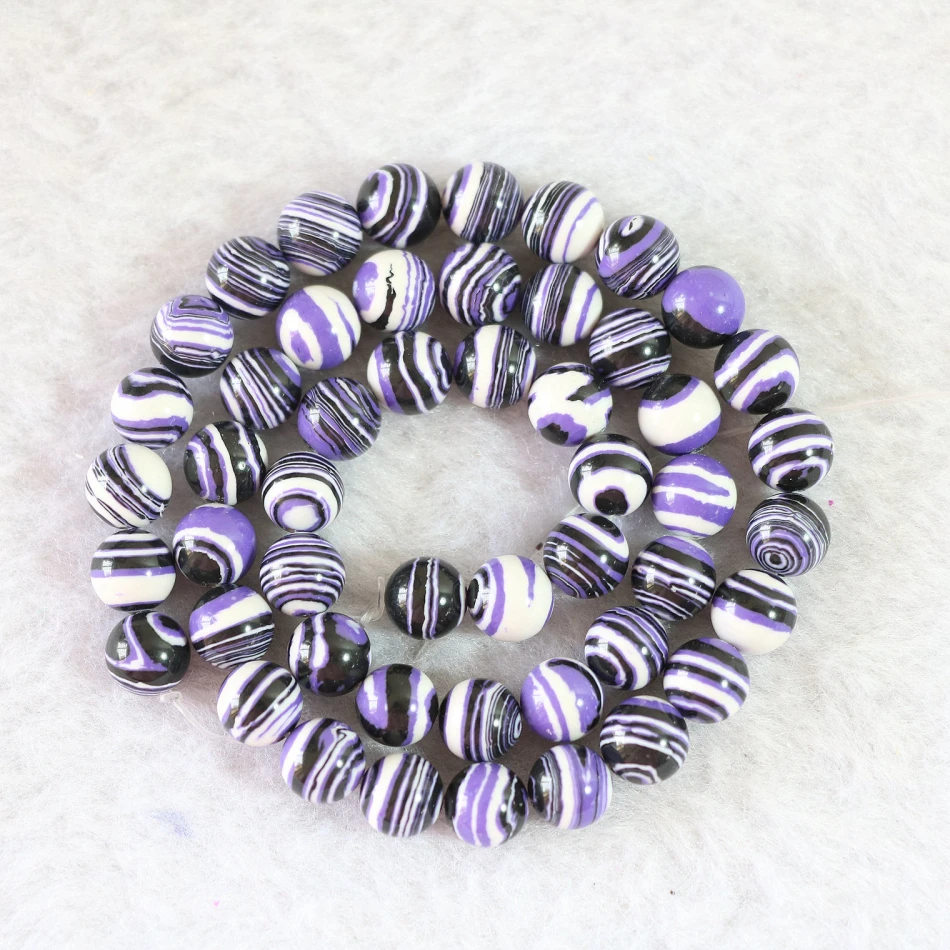 

HOT Purple stripes Turkey calaite turquoises stone 8mm 10mm 12mm 14mm round loose beads new diy jewelry 15" B755