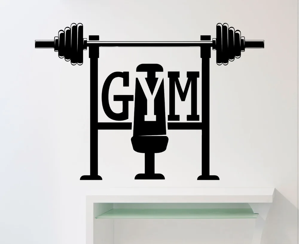 

Gym Fitness Wall Sticker Sports Training Yoga Vinyl Decal Clue Wall Decoration Waterproof Mural Boys Bedroom Poster
