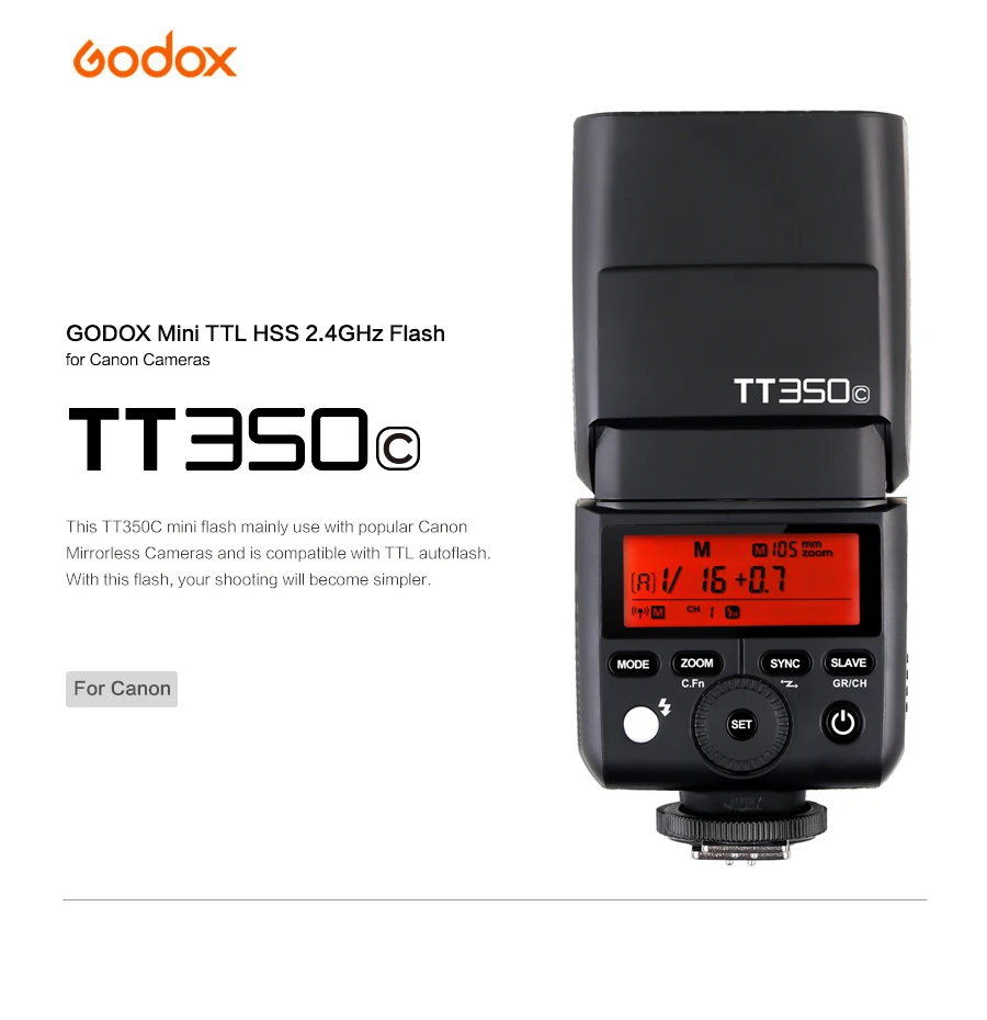 Godox TT350C TT350N TT350S TT350F TT350O ttl HSS 1/8000s вспышка с передатчиком X1T для Canon Nikon sony Fuji Olympus