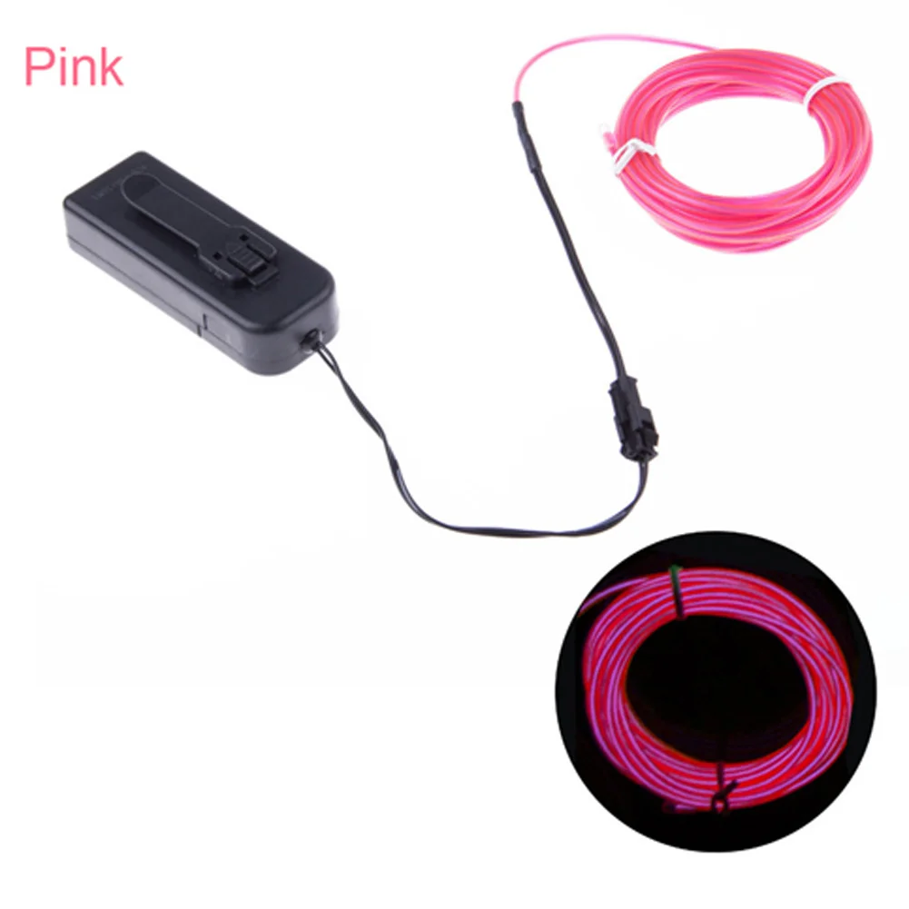 ZKNOC 1PC Flexible Neon LED Light Glowing EL Wire Strip Tube with Controller Car Dance Party Decoration Indoor Outdoor Lighting | Дом и сад