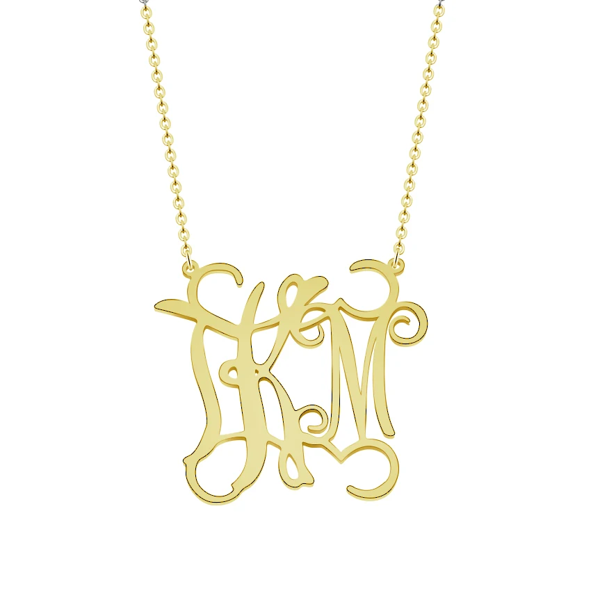 Fashion Personalized Custom Monogram Necklace Women Initial Pendant Chains Necklaces Birthday Gifts Valentine's Day Jewelry Kids