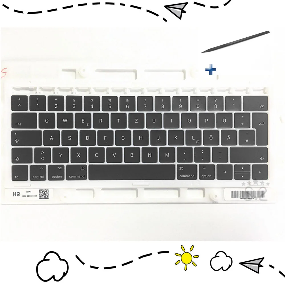 Сменные клавиши клавиатуры для Macbook Pro 13 15 дюймов A1706 A1707 немецкие колпачки 2016 2017