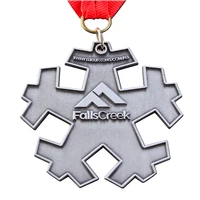custom metal snowflake imprint logo medallion for promotion cheap custom metal antique silver medals