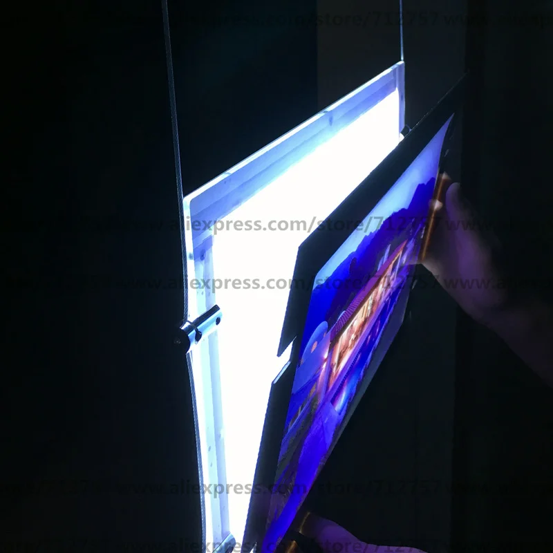 A3 Magnetic Acrylic Frame LED Single Side Window Light Pocket Panel Estate Agent Display Boxes for Real | Лампы и освещение