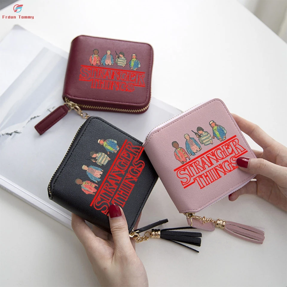 Мини кошелек с принтом Stranger Things мини на молнии Дамские кошельки 2019|Женские