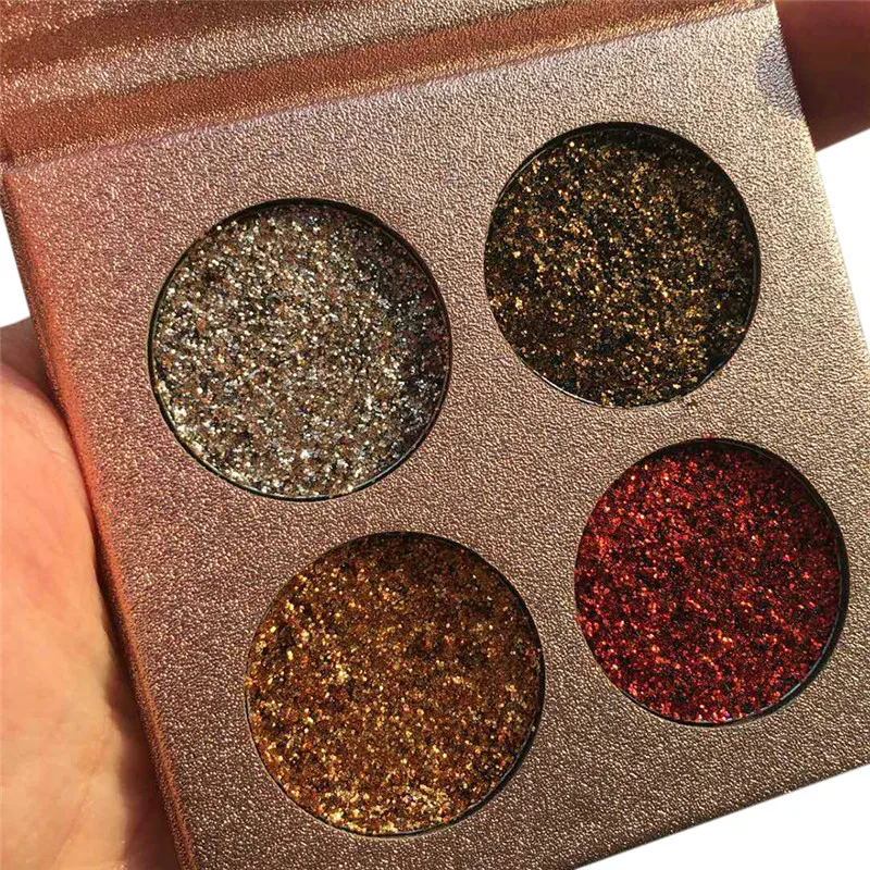 4 цвета Glitterinjections блестящие тени для век с радугой алмазным прессованием Палетка