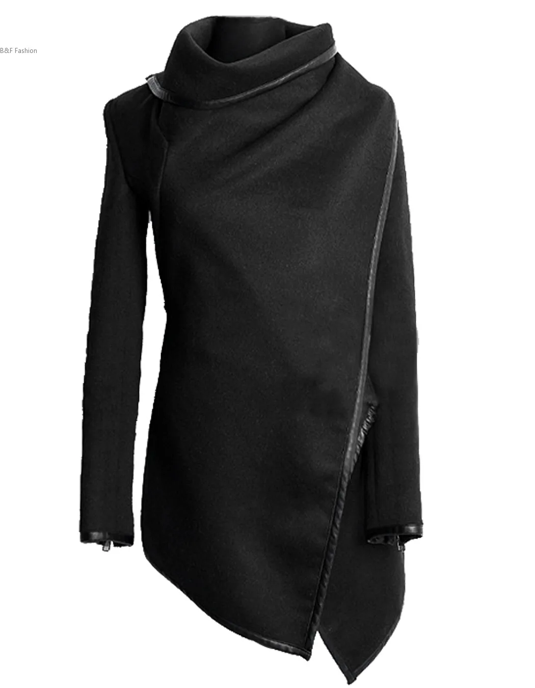 Розничная продажа Женское шерстяное пальто зимнее модное женское черное толстое