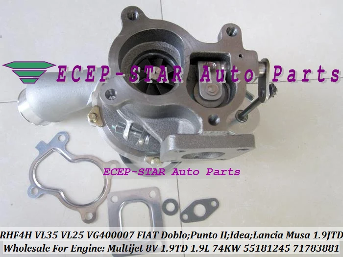 Турбокомпрессор RHF4H VF400007 71793616 71793619 VL25 VL35 для FIAT Doblo Punto 2 Idea Lancia Musa 1.9L JTD Multijet 8V 2003- (art.: 3920dc0dd00cf) - 3920dc0dd00cf