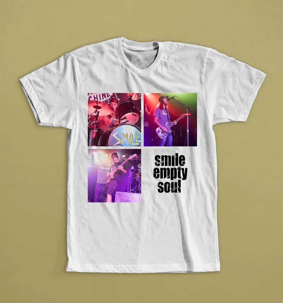 Улыбка пустой SOUL POST GRUNGE Группа Всемирного пожарной белая футболка Размеры s m l xl 2XL
