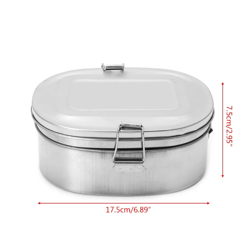 Нержавеющая сталь квадратная коробка для обеда Bento контейнер для еды для пикника путешествия 1/2 слой