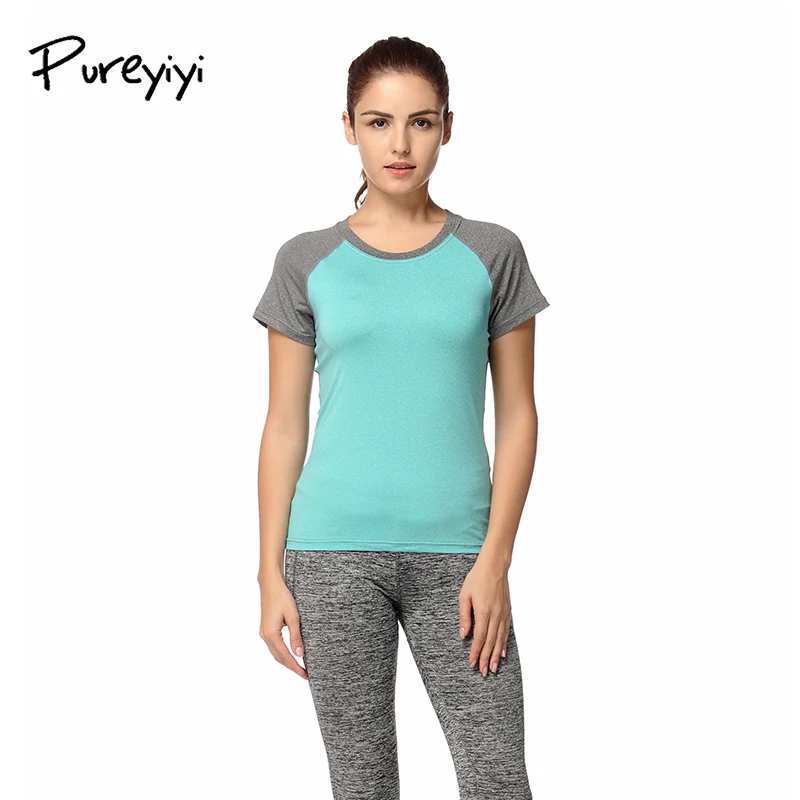 Женская быстросохнущая спортивная рубашка Pureyiyi для йоги с коротким рукавом