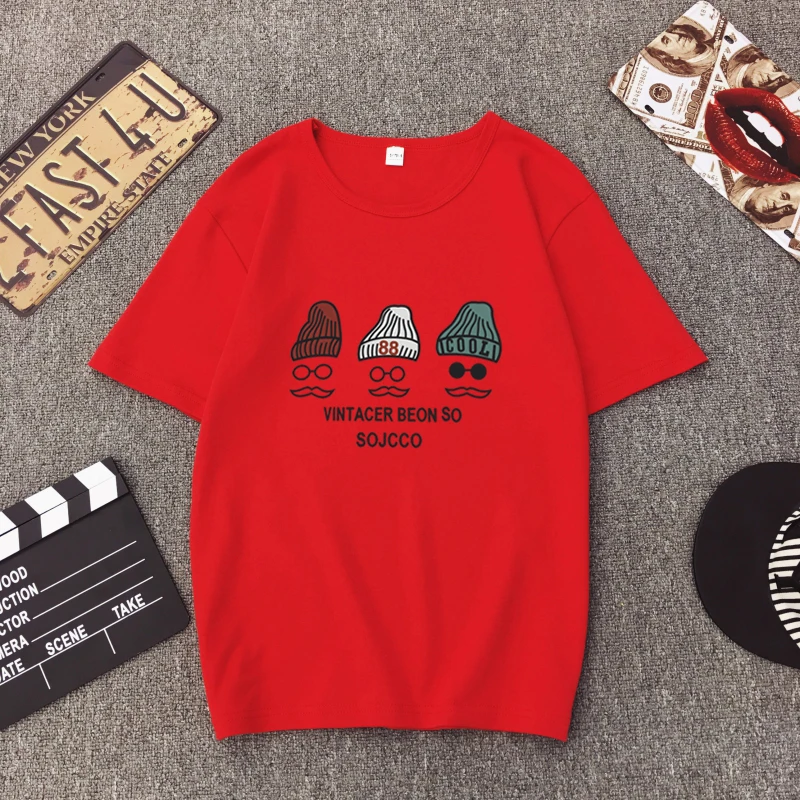 Шапки печатных красный Топ укороченный Футболка женские рубашки graphic tee bts Альбом