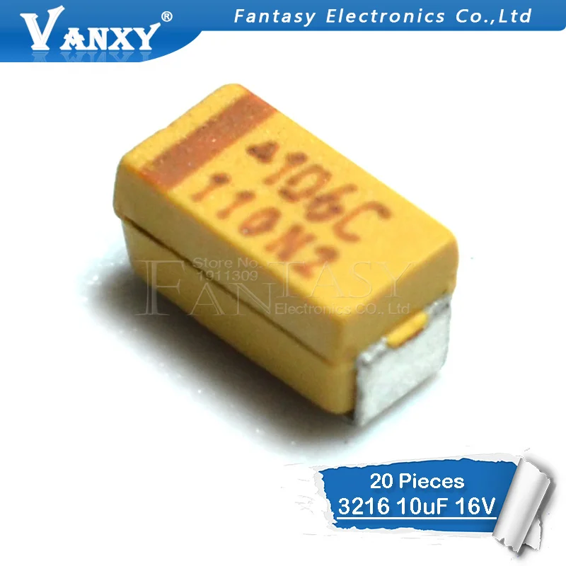 

20pcs A 3216 10uF 16V 106 106C SMD tantalum capacitor