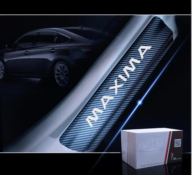 white Для Nissan Maxima автомобильный порог 4D углеродное волокно виниловая наклейка автомобильный порог протектор накладка автомобиля Наклейка аксессуары 4 шт - Название цвета: white